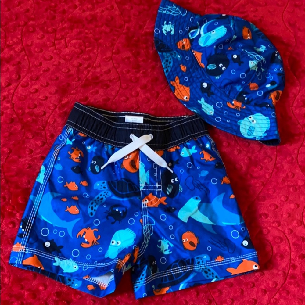 Swim Trunks & Hat